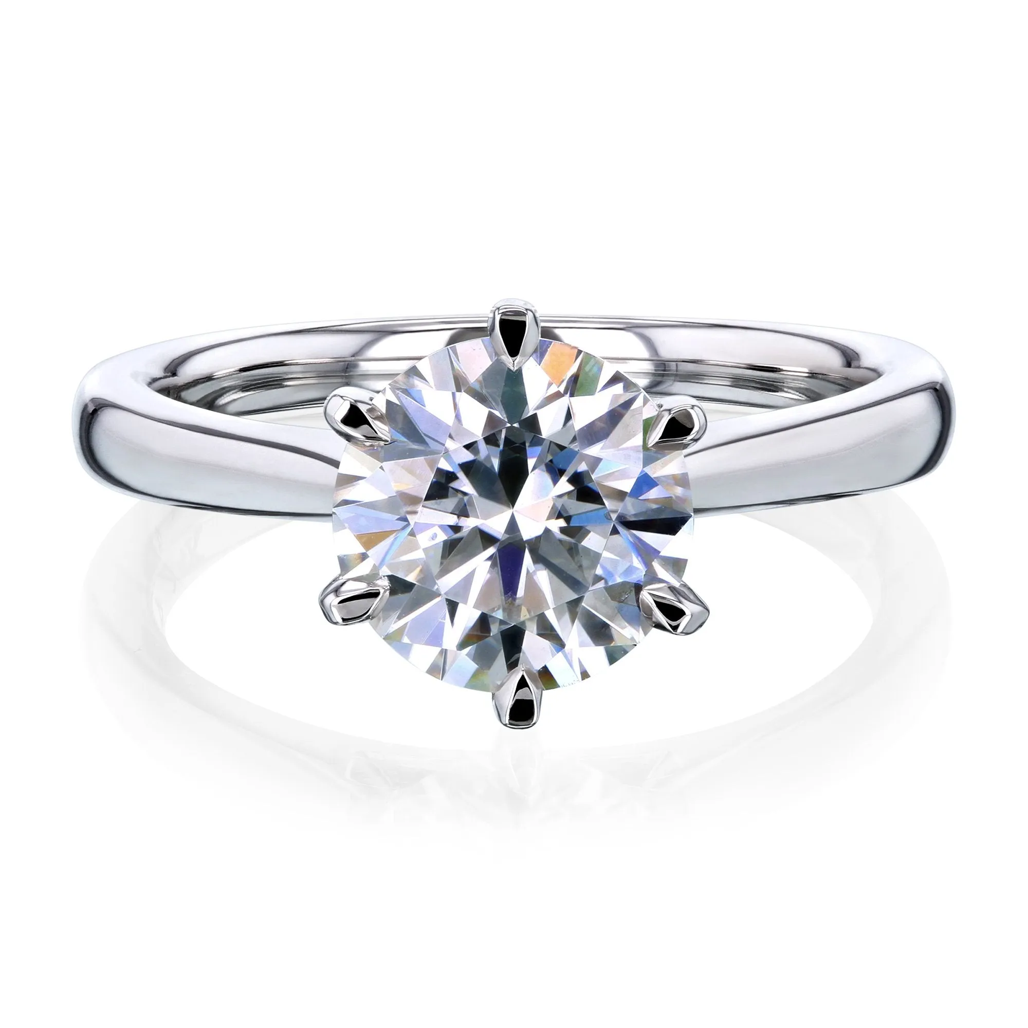 1.9ct Round Forever One Moissanite 6-Prong Ring