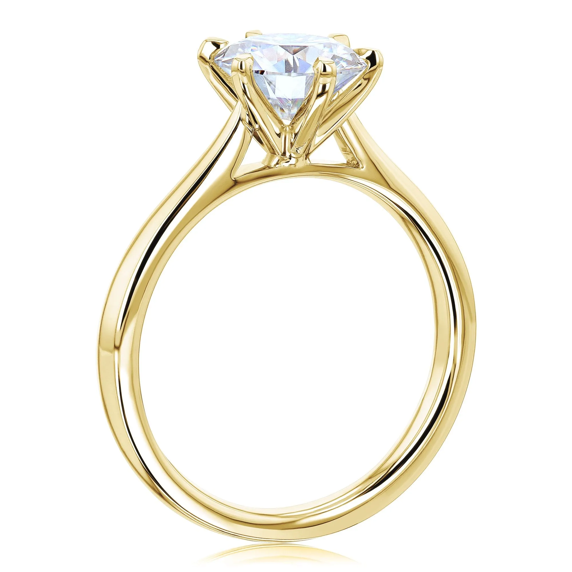 1.9ct Round Forever One Moissanite 6-Prong Ring