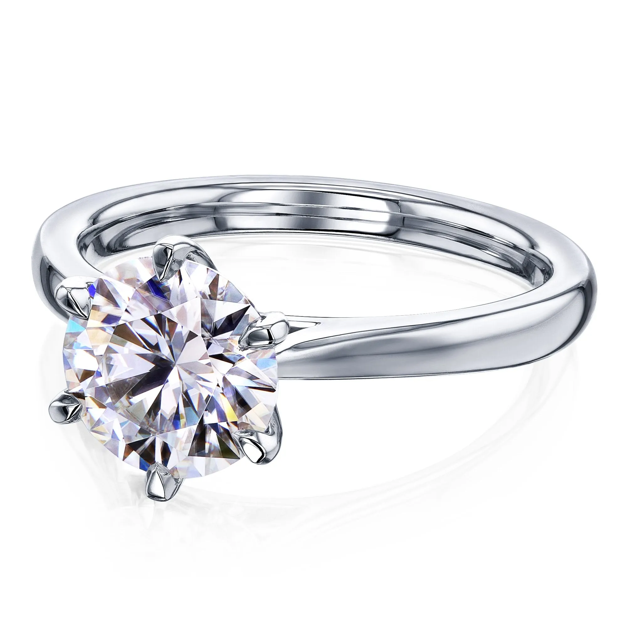 1.9ct Round Forever One Moissanite 6-Prong Ring