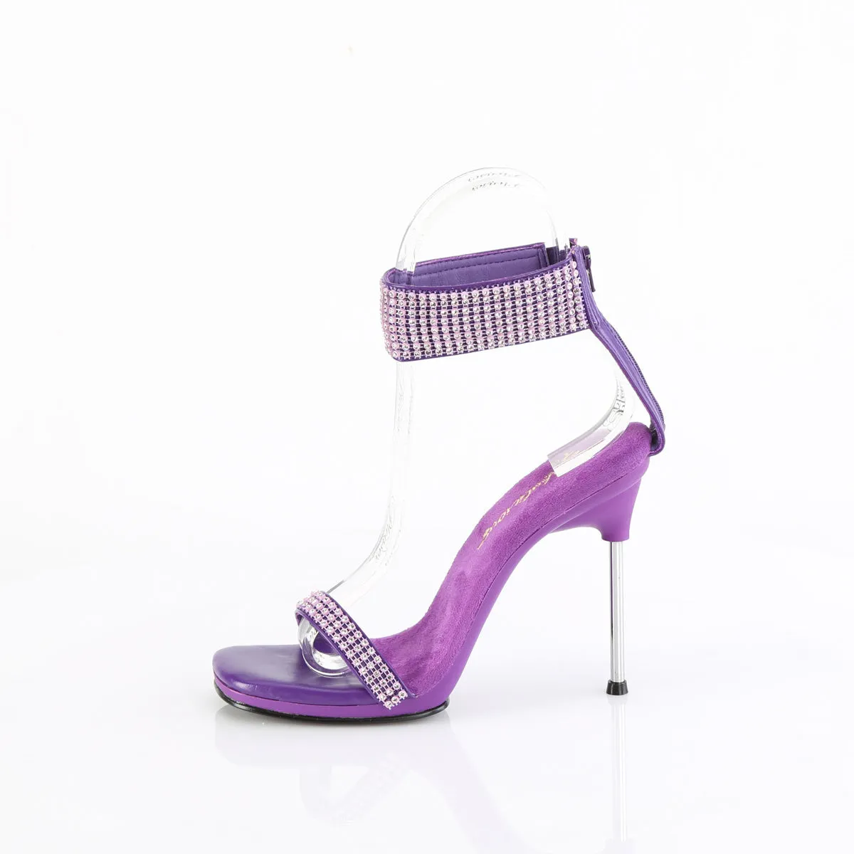 4 Inch Heel CHIC-40 Purple Rhinestone