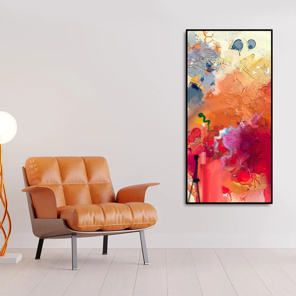 Abstract Orange Multicolor Pink Art Premium Canvas Wall Painting