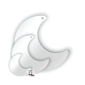 Acrylic Blank Clear Crescent Moon (Sizes) ~3mm {Recommended for Sublimation}