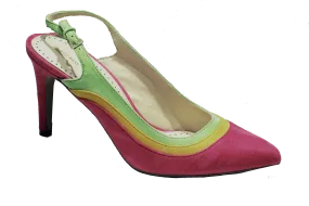 ADRIENNE VITTADINI Women's  •Naze• Slingback Pump 9M. Pink/Lime