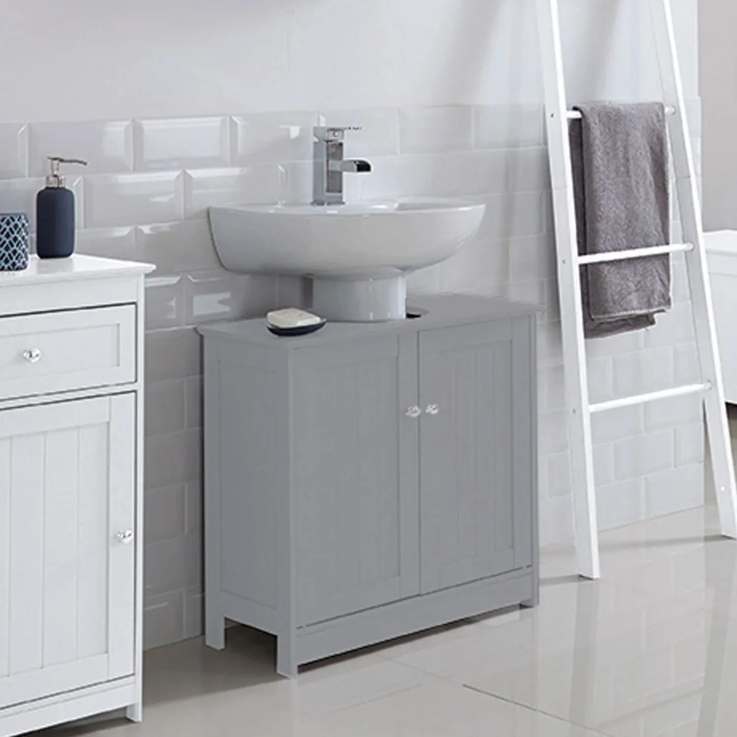 Alaska Grey Wooden 2 Doors Vanity Unit