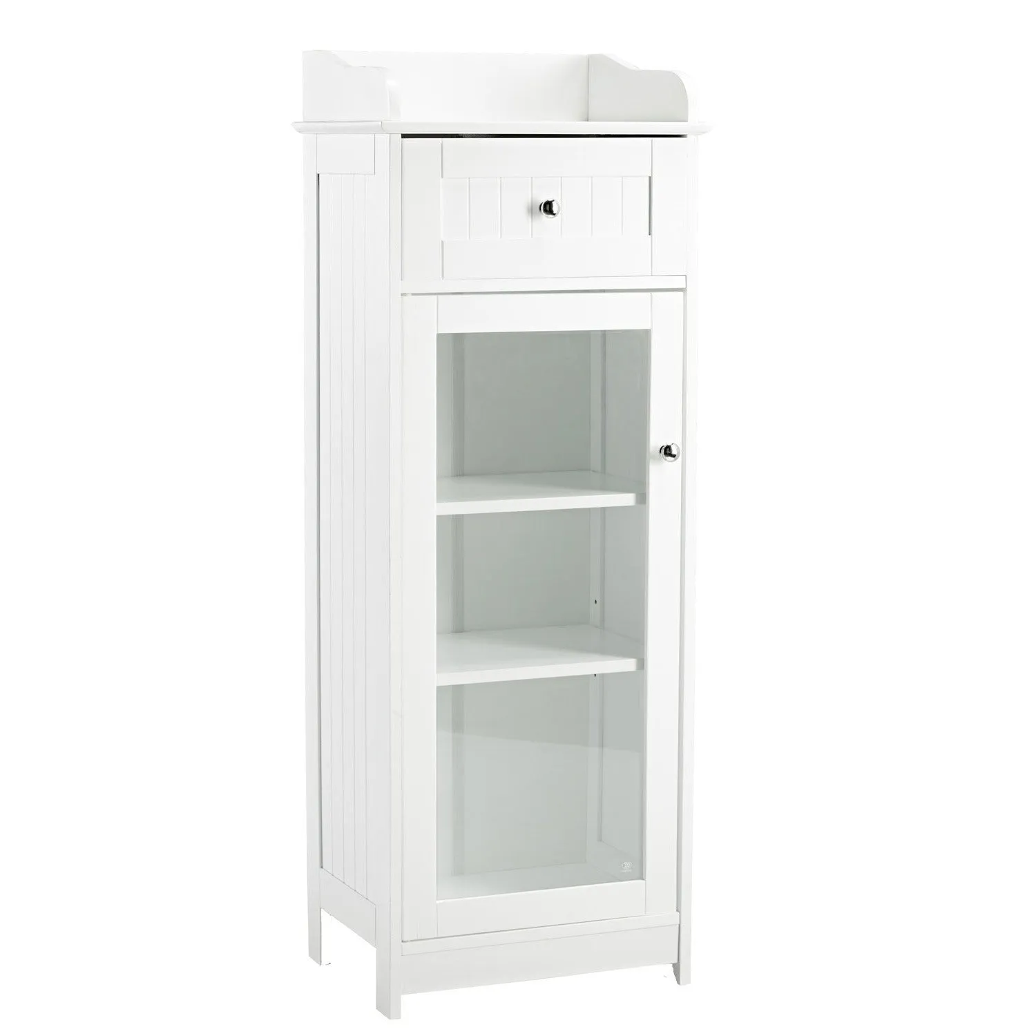 Alaska White 1 Glass Door Bathroom Cabinet