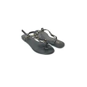 ALDO 'Starda' Black Gold Stud Thong Sandals | LIKE NEW |