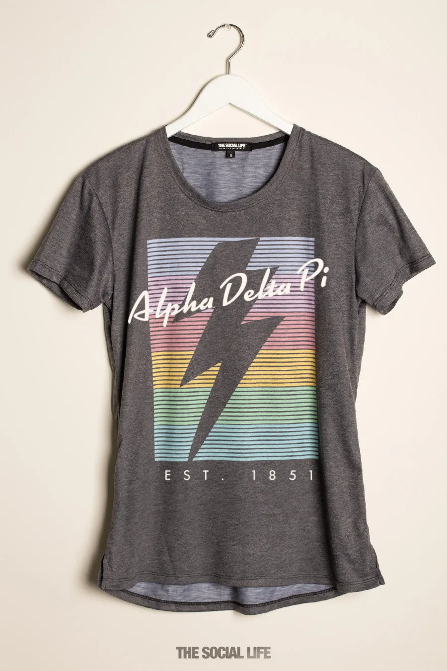 Alpha Delta Pi RainBolt Scoop Tee