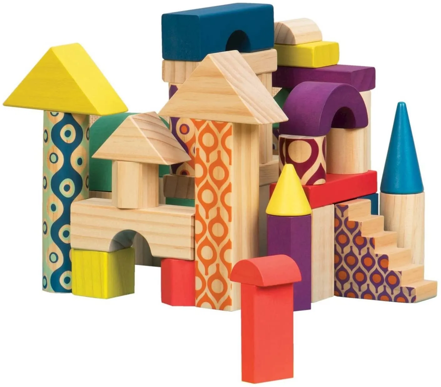 B. toys - Wood U Build It Wooden Blocks 40Pc