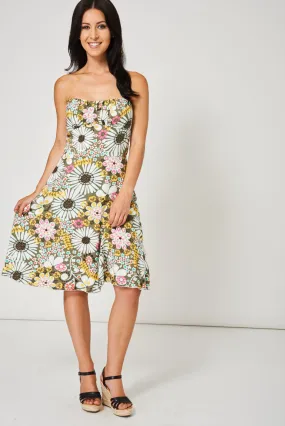 Bandeau Dress With Floral Print