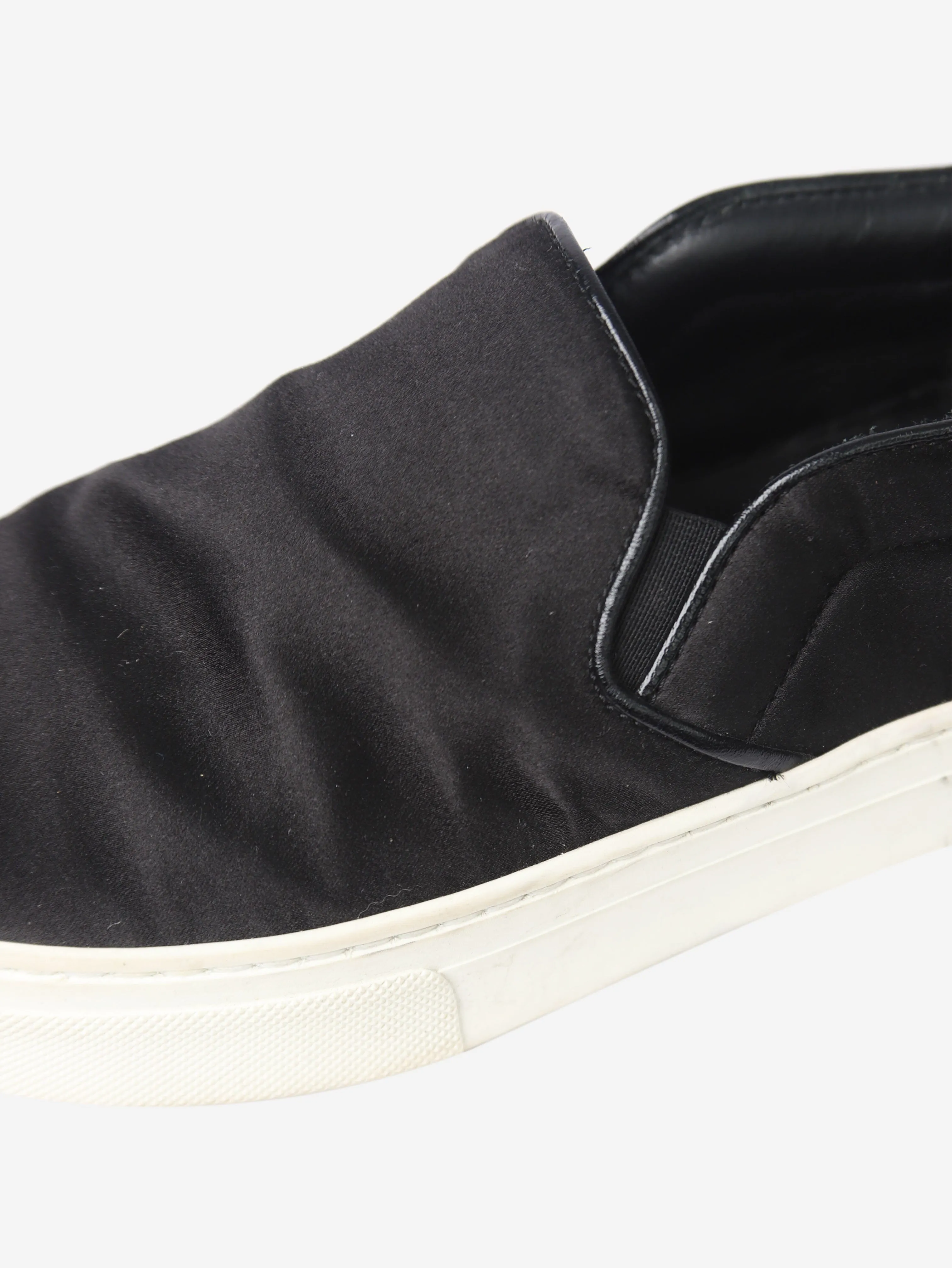 Black satin slip-on shoes - size EU 37