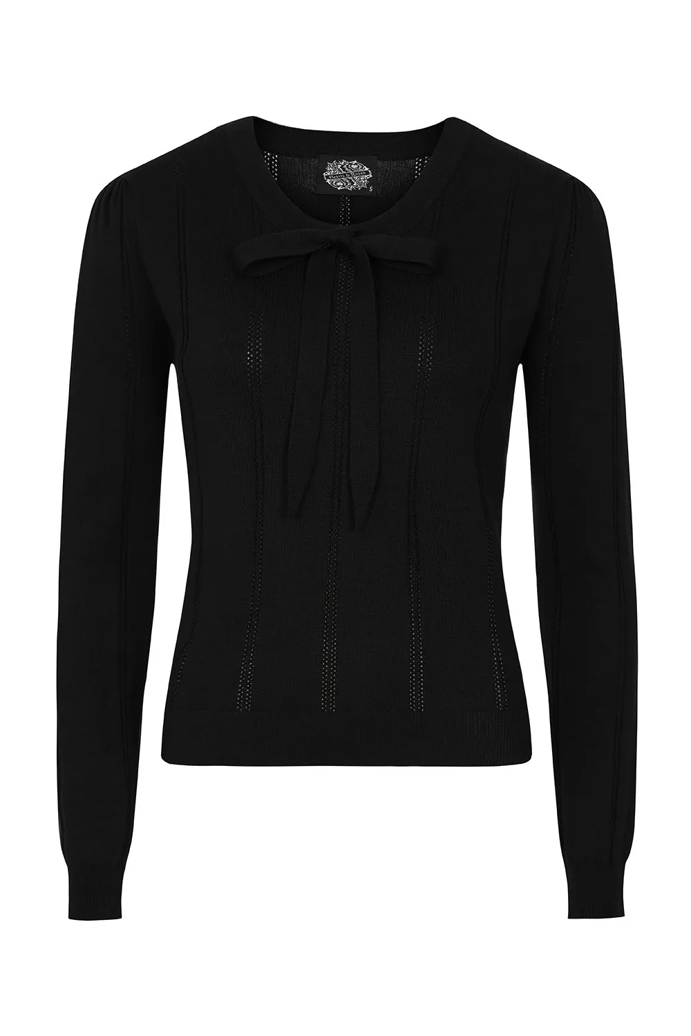 Black Shelly Knit Top by Hearts & Roses London