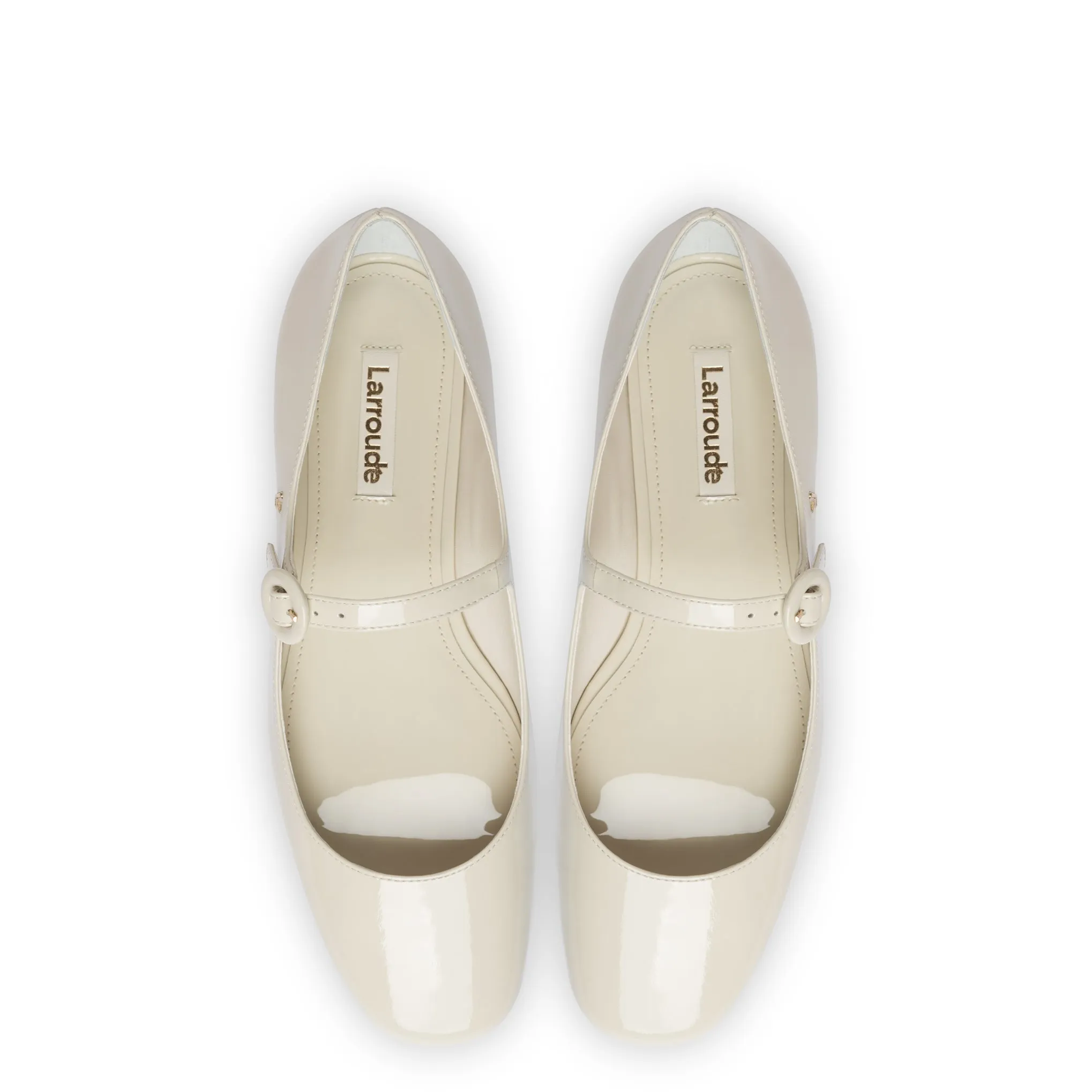 Blair Ballet Flat In Ivory Patent Leather