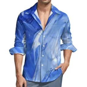 Blue Swirl One Pocket Long Sleeve Shirt