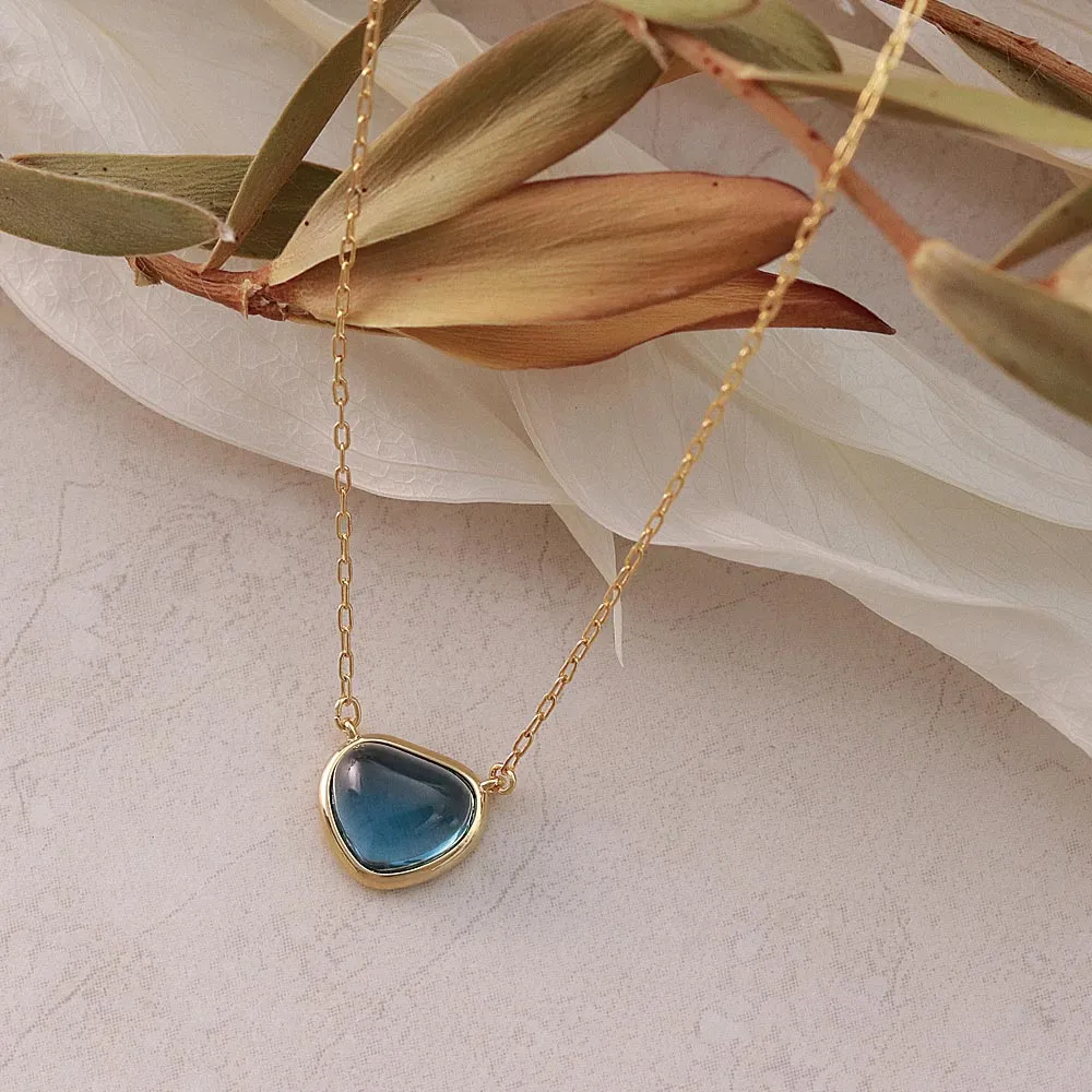 Blue Triangle Glass Jewel Necklace