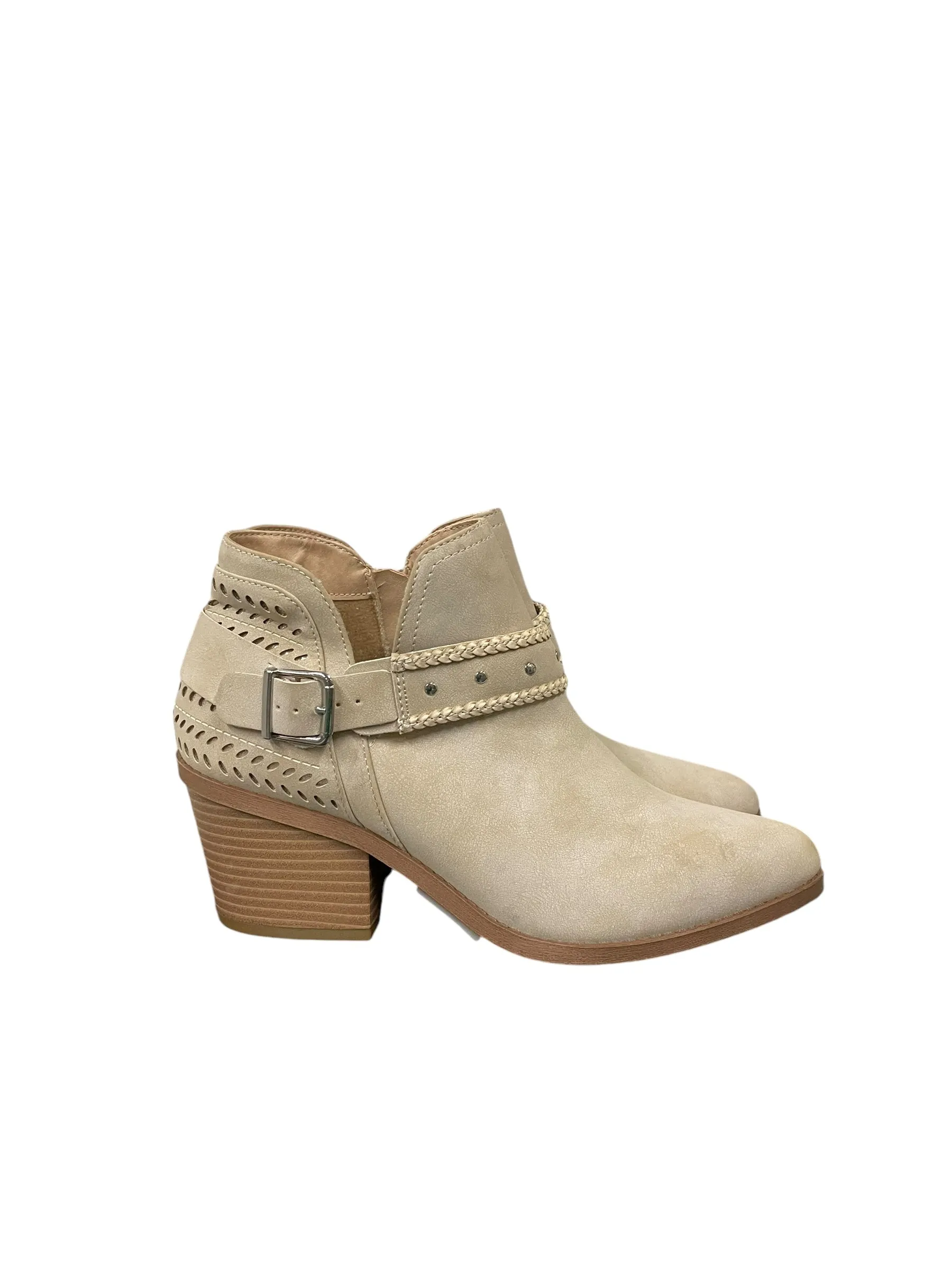 Boots Ankle Heels By Jelly Pop In Beige, Size: 9.5