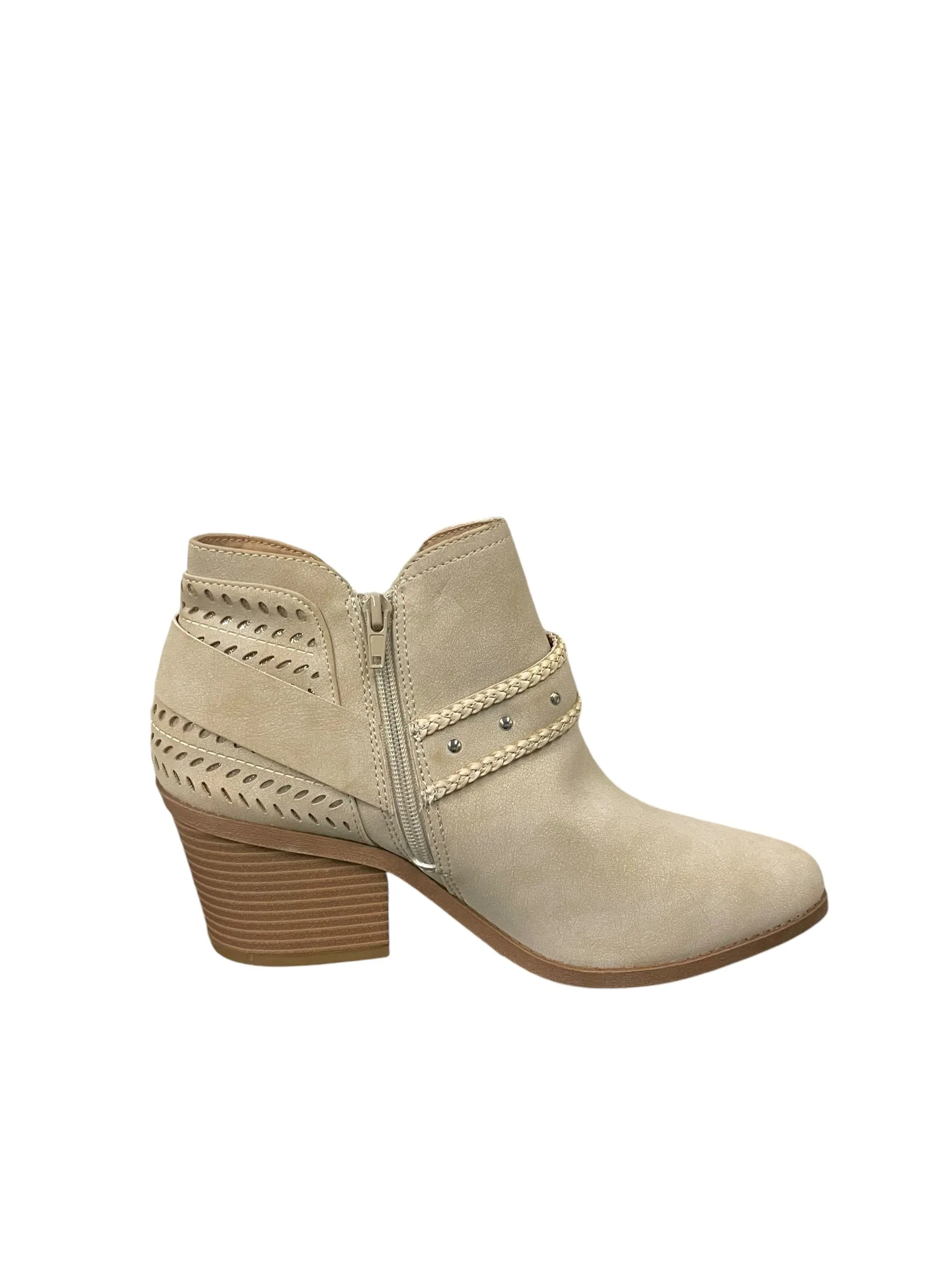 Boots Ankle Heels By Jelly Pop In Beige, Size: 9.5