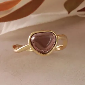 Brown Triangle Glass Jewel Ring