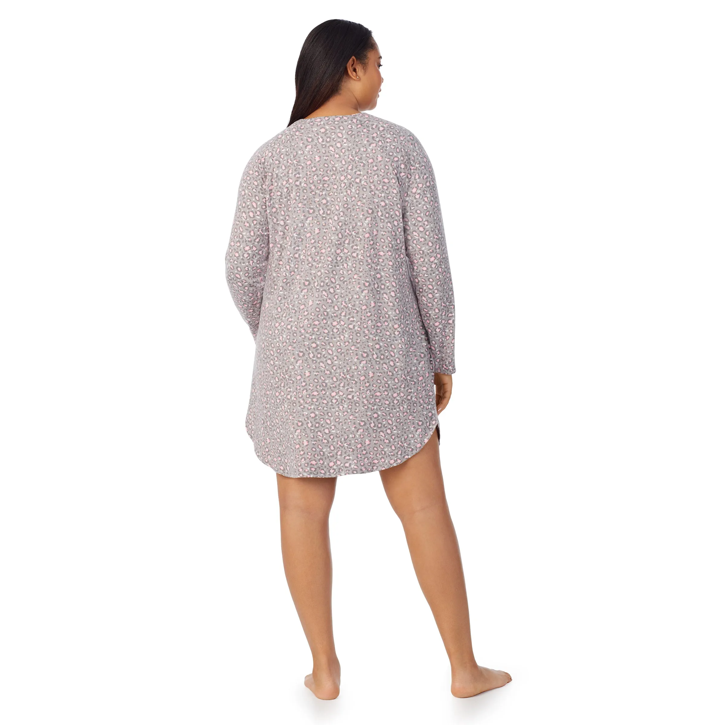 Brushed Sweater Knit Long Sleeve Sleepshirt PLUS