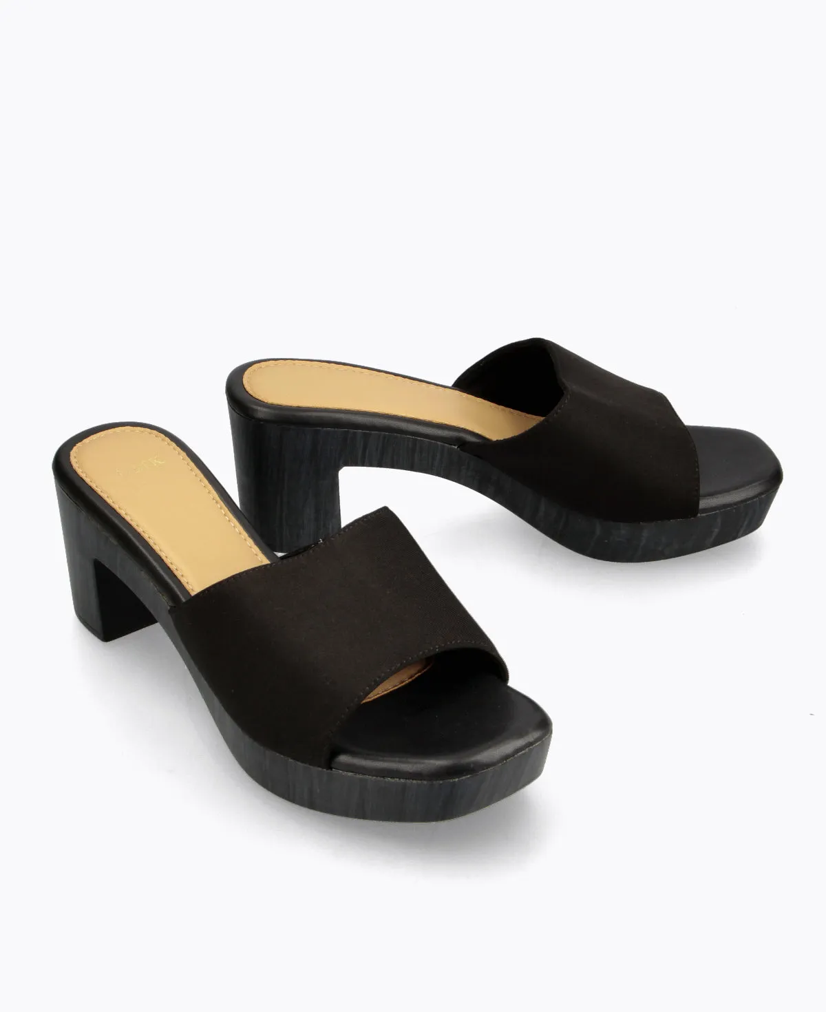 Capri Platform Heel Sandals - Black