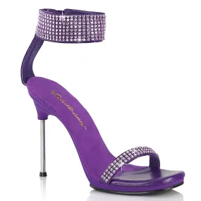 CHIC-40 Purple Rhinestone Strappy Evening Shoes