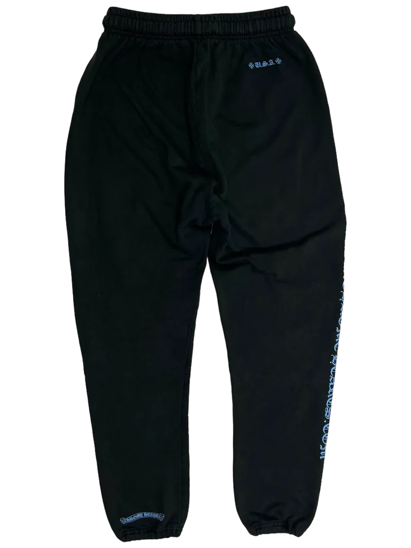 Chrome Hearts Black Blue Spellout Logo Trackpants Vintage