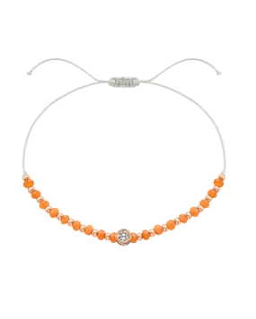 Citrine Gemstone String of Love Bracelet for Abundance - 14K Rose Gold