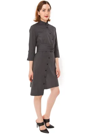 Classic Obi belt Shirtdress w/ 3/4 Sleeves / Cotton