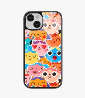 Colorful Emoticons Glass Case