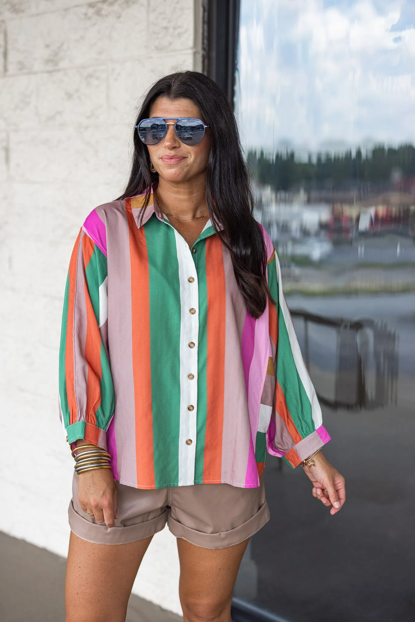 Colorful Past Multicolor Striped Top