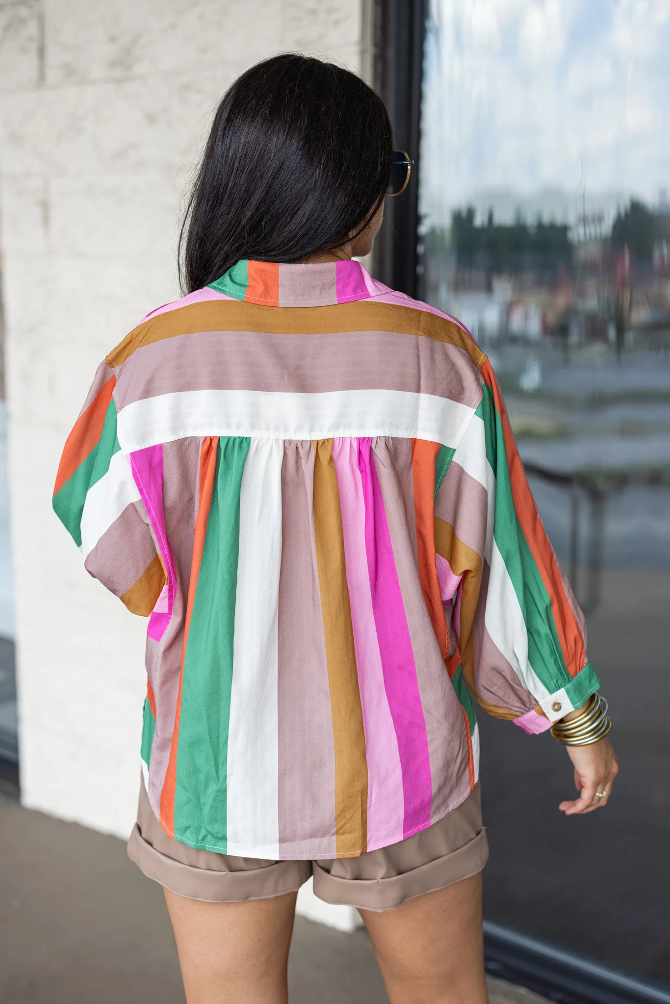 Colorful Past Multicolor Striped Top