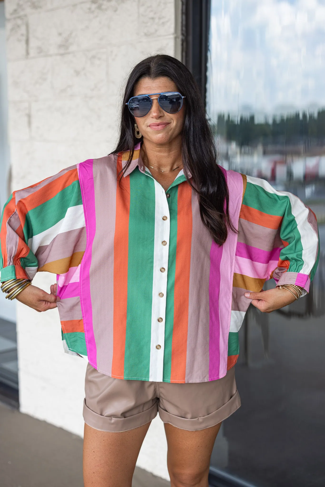 Colorful Past Multicolor Striped Top