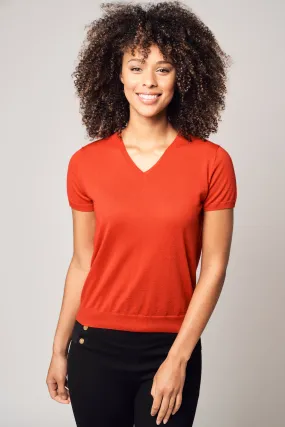 Colorful V-Neck Cashmere Top