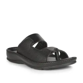 Coolers Casual (Black) Slippers For Men AVN-21 By Liberty