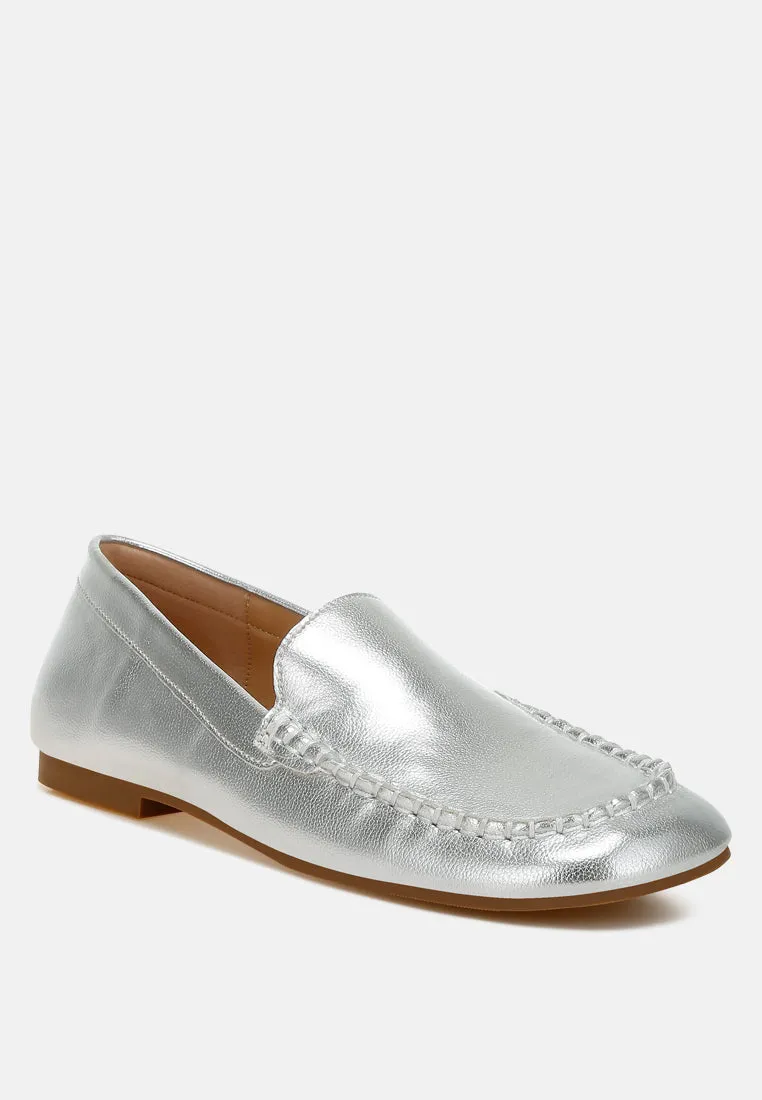 Dama Metallic Pleather Loafers