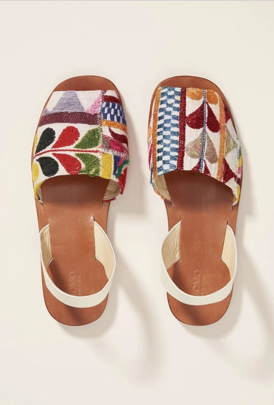 DESSA EMBROIDERED SLING BACK SANDALS X ANTHROPOLOGIE