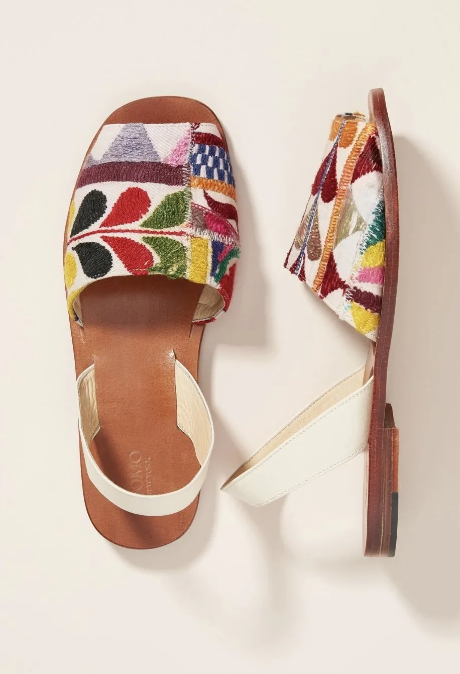 DESSA EMBROIDERED SLING BACK SANDALS X ANTHROPOLOGIE