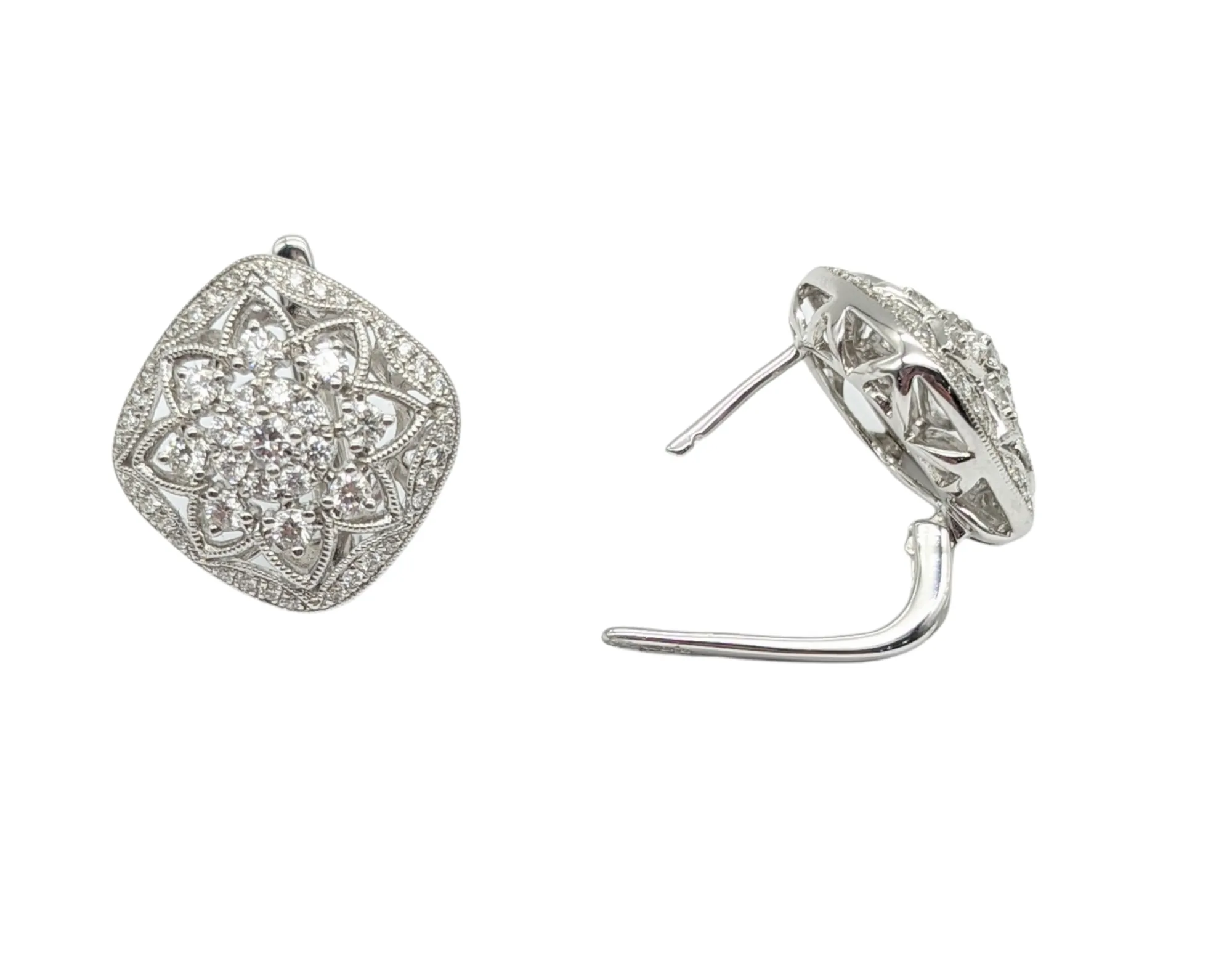 Diamond Floral Earrings