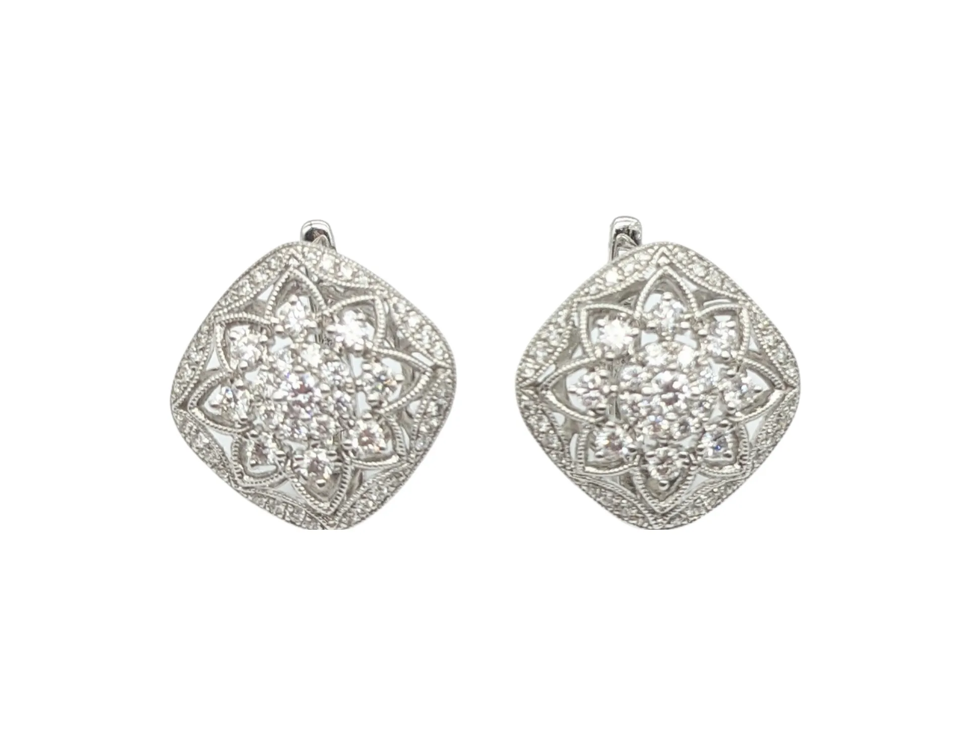 Diamond Floral Earrings