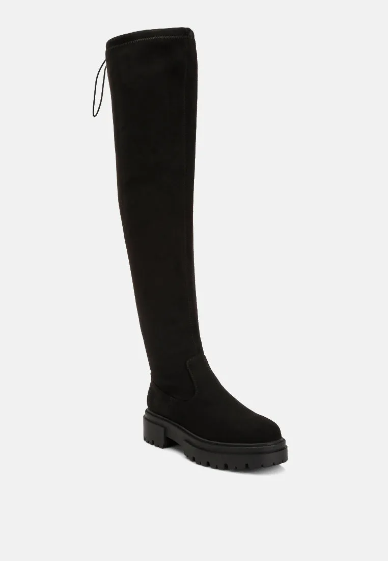 Drawstring High Knee Boots By Ruw