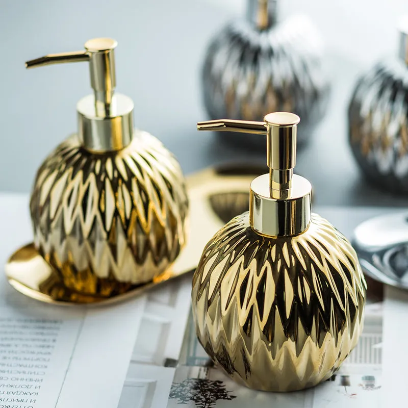 Elegant Gold Faceted Soap Dispenser