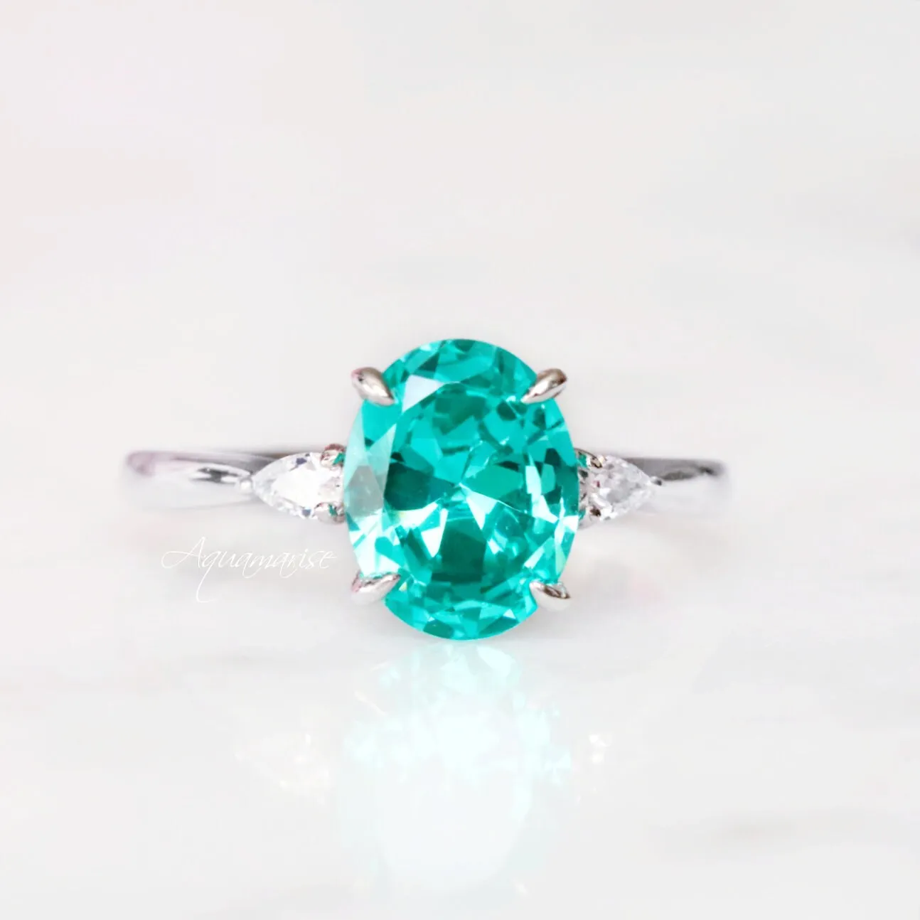 Elena Paraiba Tourmaline Ring- Sterling Silver