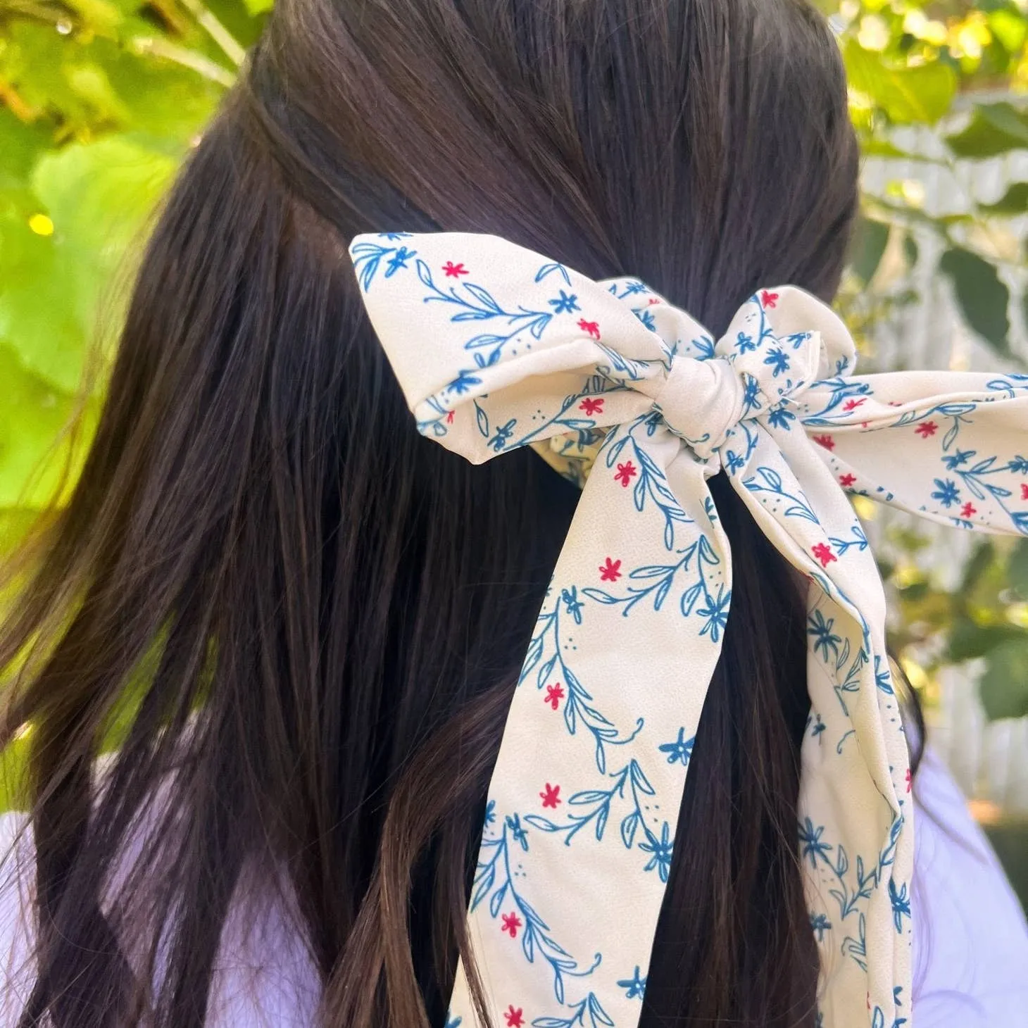 Ellie’s Bow Floral Scrunchie