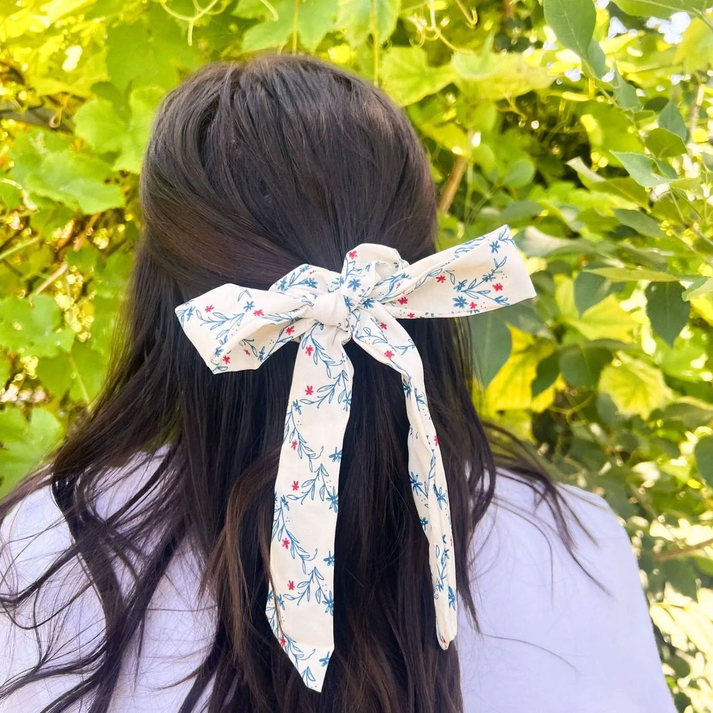 Ellie’s Bow Floral Scrunchie