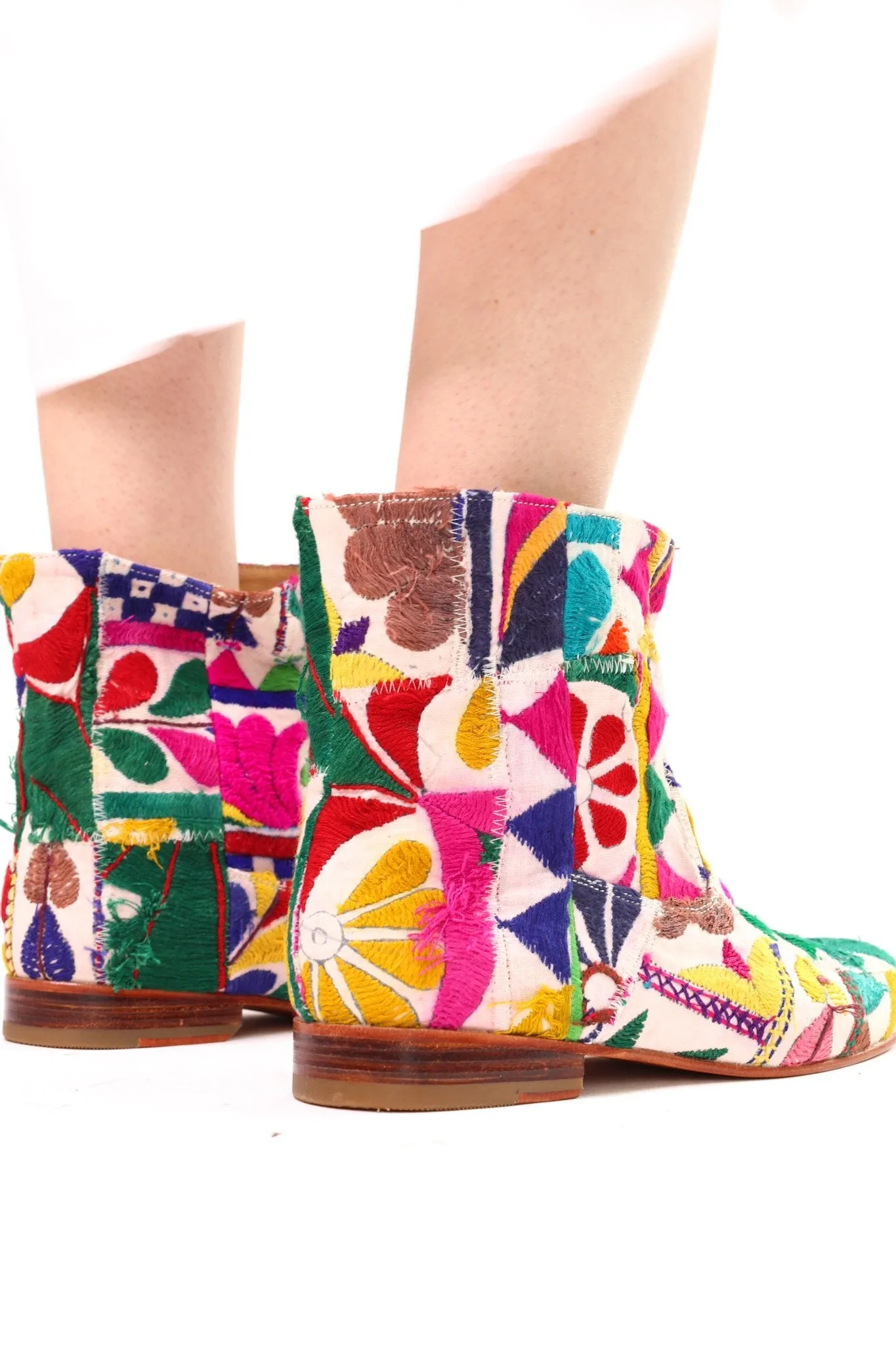 Embroidered Patchwork Boots Romy