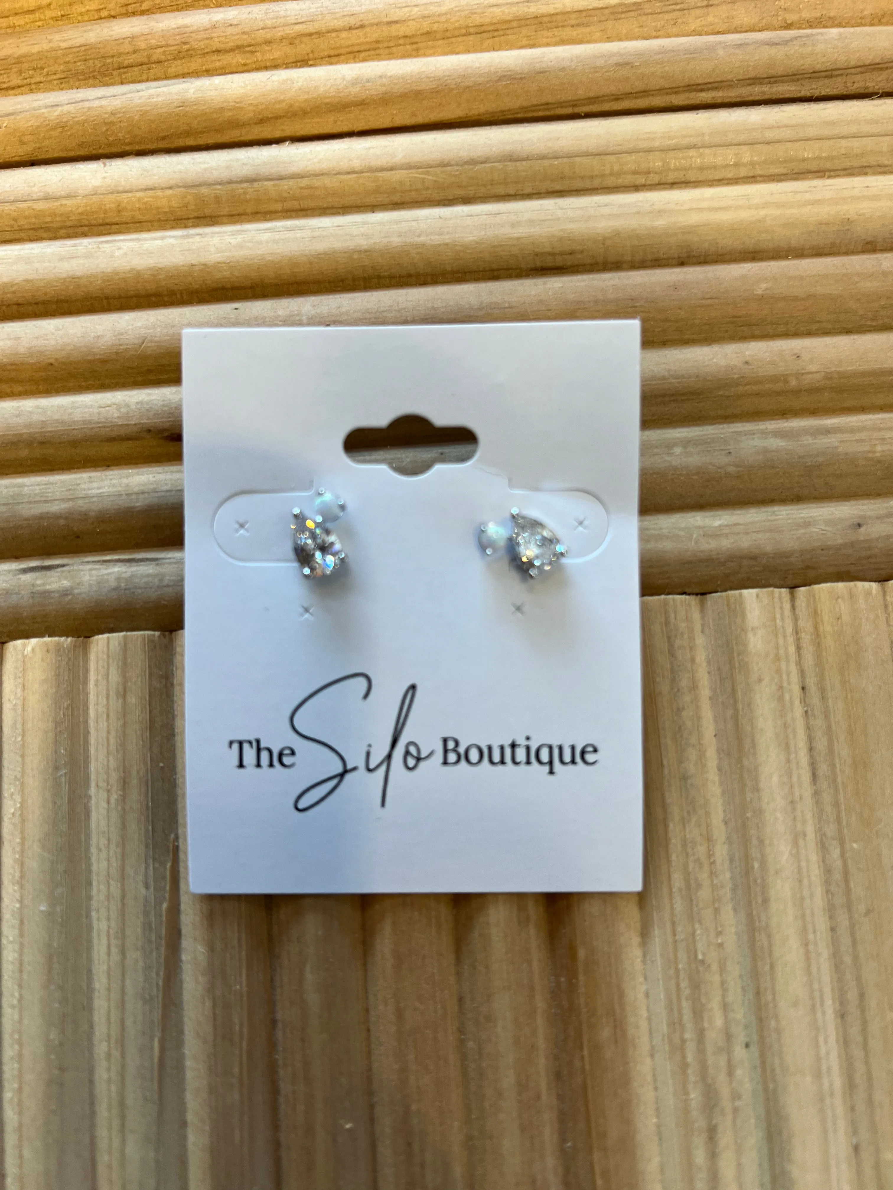 Fame Rhinestone Teardrop Stud Earrings