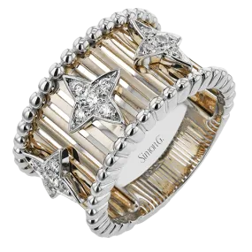 Fashion Ring In 18k Gold With Diamonds