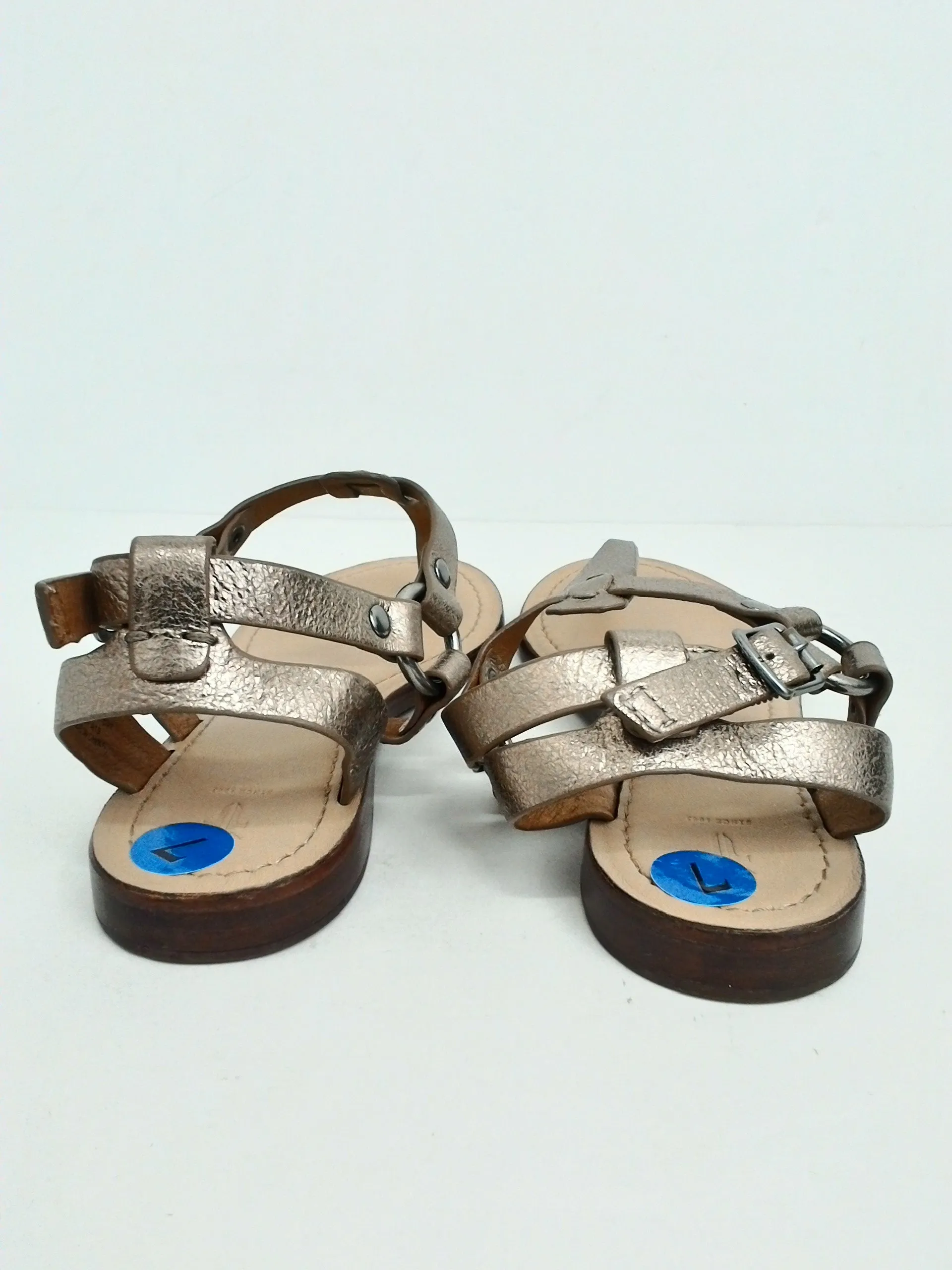 Frye Women's Gold/Pewter Thing Sandals Size 7 M