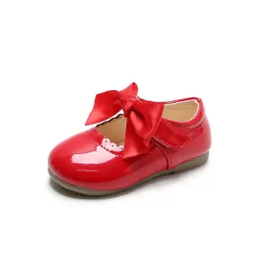 Girls Mary Jane Party Shoes with Satin Bow - Red *