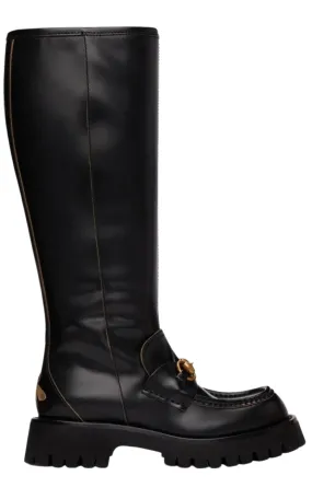 Horsebit Detail Knee-high Boots