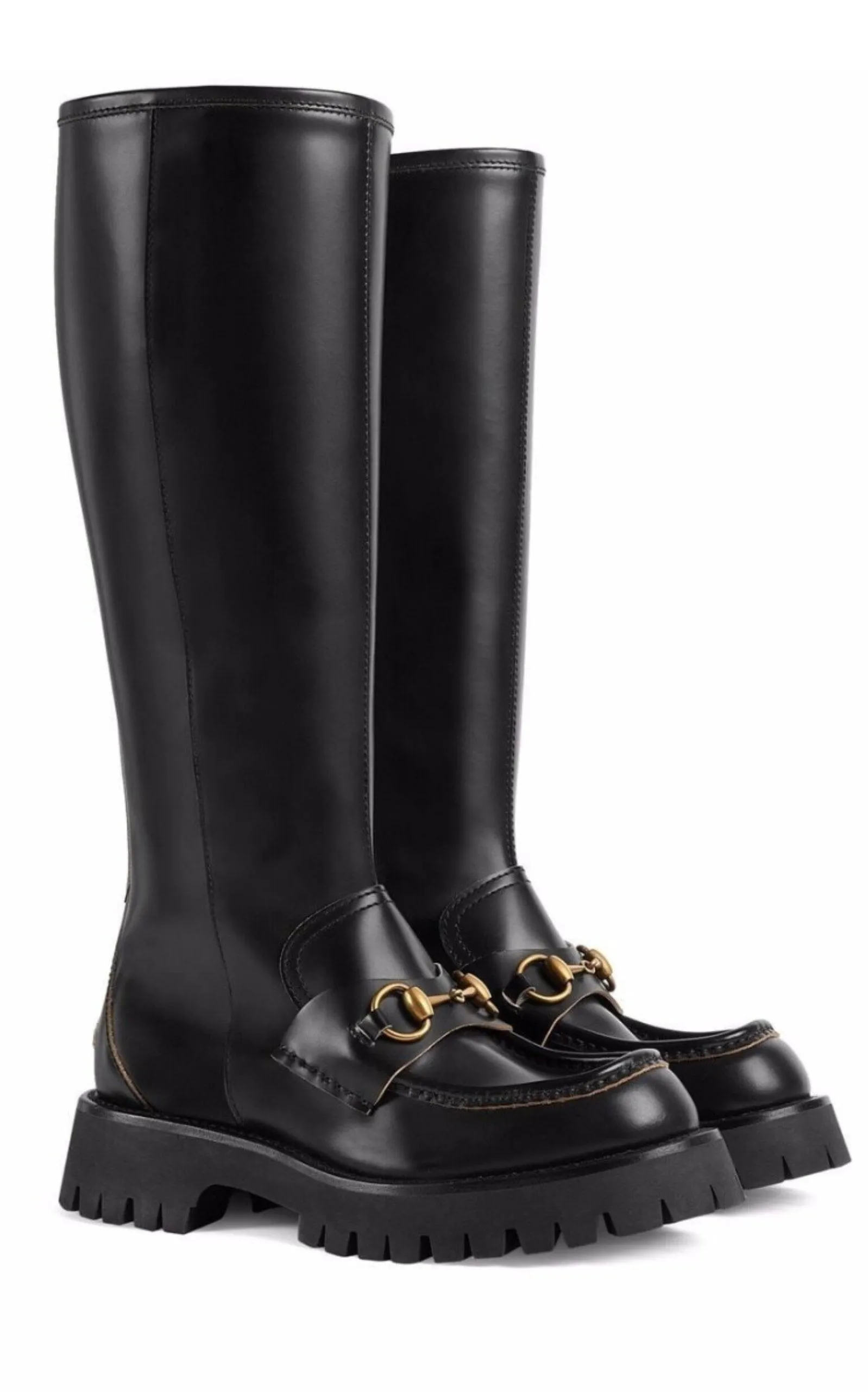 Horsebit Detail Knee-high Boots